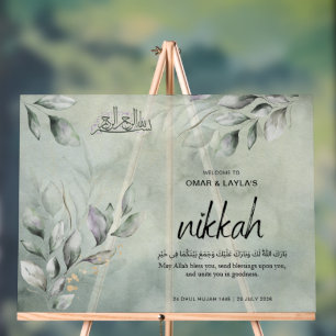 Elegantes personalisiertes Nikkah-Willkommensschil Acrylschild