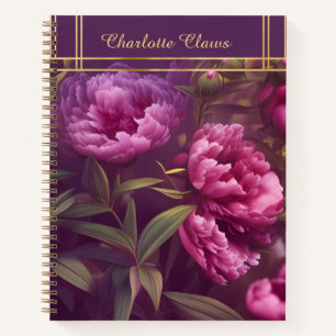 Elegantes Personalisiertes Peony-Notebook Notizbuch