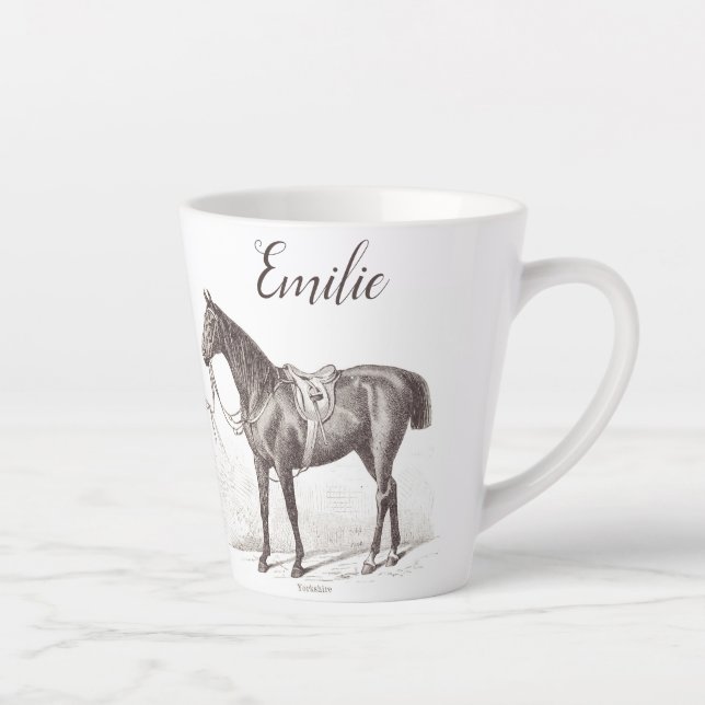 Elegantes personalisiertes Pferderennpferd Milchtasse (Rechts)