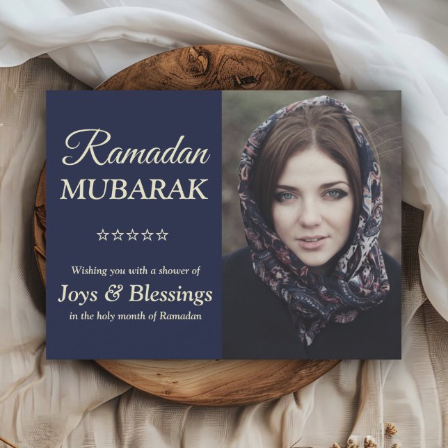 Elegantes Personalisiertes Ramadan Mubarak Foto Postkarte (Von Creator hochgeladen)