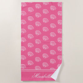 Elegantes Personalisiertes Rosa Strandtuch