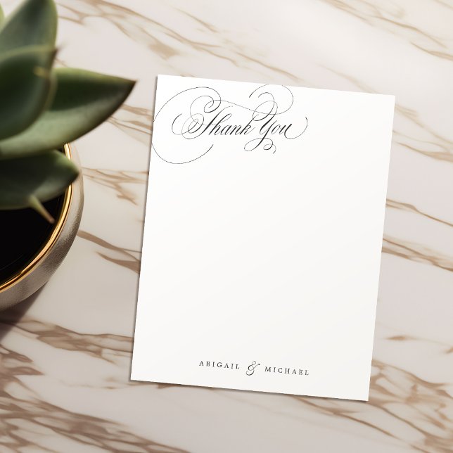 Elegantes personalisiertes Schreibgerät Mitteilungskarte (Elegant classic script personalized Stationery Note Card)