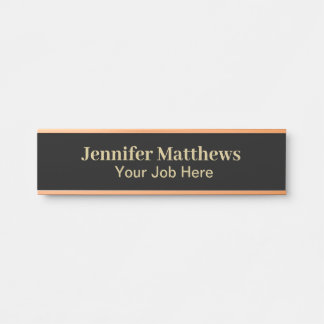 Elegantes Personalisiertes Schwarz-Gold-Türzeichen Türschild
