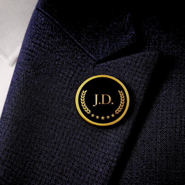 Elegantes Personalisiertes Schwarz und Gold Button (Von Creator hochgeladen)