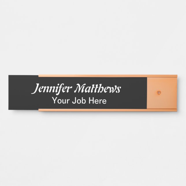 Elegantes Personalisiertes Schwarz-Weiß-Türzeichen Türschild (Vorderseite )
