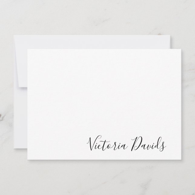 Elegantes Personalisiertes Signaturskript Mitteilungskarte (Vorderseite)