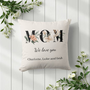 Elegantes personalisiertes Wurfpillow mit Blumenmo Kissen