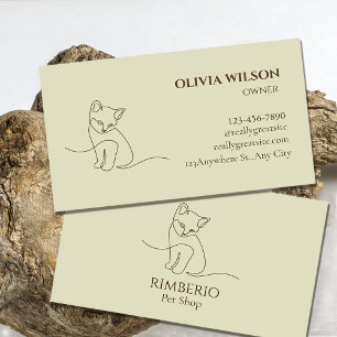 Elegantes Pet Shop Logo - Minimalistische Cat Line Visitenkarte