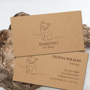 Elegantes Pet Shop Logo Papier-Minimalistisches Pa Visitenkarte