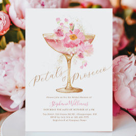 Elegantes Petals und Prosecco Brautparty Einladung