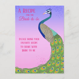 Elegantes Pfauen Brautparty gemeinsam mit einem Re Begleitkarte