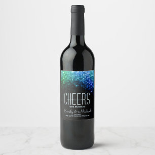 Elegantes Pfauenfarbenweinlabel Weinetikett