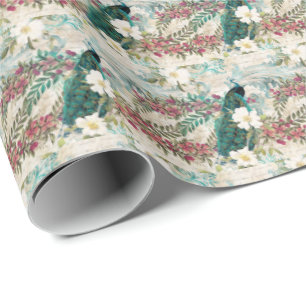 Elegantes Pfauengeschenkpapier Geschenkpapier
