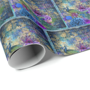 Elegantes Pfauengeschenkpapier Geschenkpapier