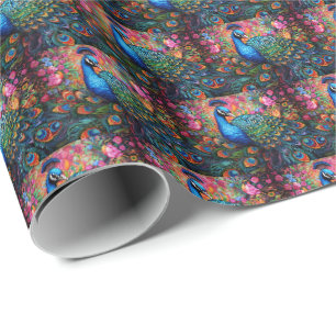 Elegantes Pfauengeschenkpapier Geschenkpapier
