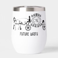 Elegantes Pferd Gezeichnet Wedding Wagon Monogramm