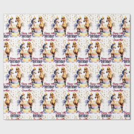 Elegantes Pferd im Party hat glücklichen Geburtsta Geschenkpapier