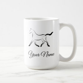 Elegantes Pferd in schwarzer Farbe Kaffeetasse