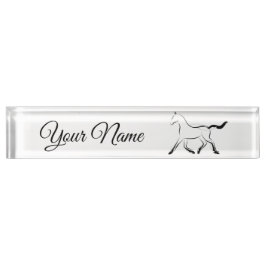 Elegantes Pferd in schwarzer Farbe Namensplakette