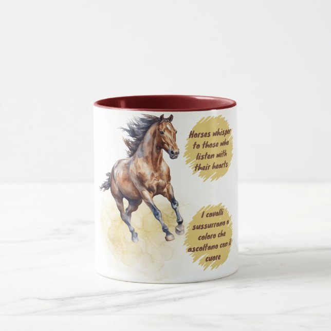 Elegantes Pferd mit Inspiration Tasse (Zentrum)