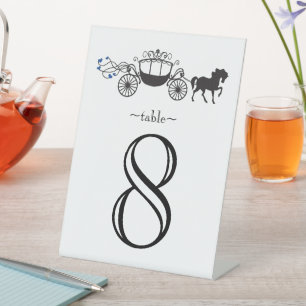 Elegantes Pferd-und-Buggy-Tisch Nummer Sockelschild
