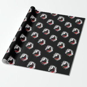 Elegantes Pferdekopfmuster Geschenkpapier