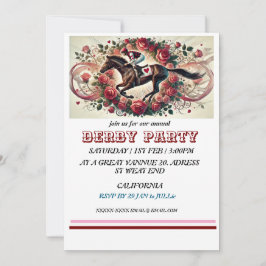 Elegantes Pferderennen Derby Party / Reittier Einladung