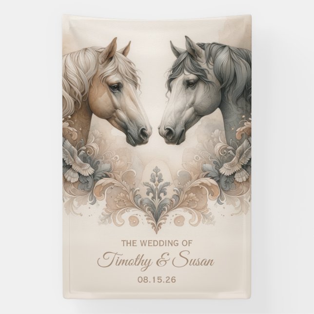 Elegantes Pferdeschlittenbanner Banner (Vertikal)