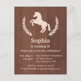 Elegantes PferdeSilhouette-Geburtstags-Party Einladung