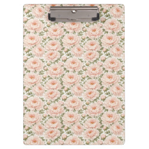 Elegantes Pfingstrosen-Blumenmuster Klemmbrett