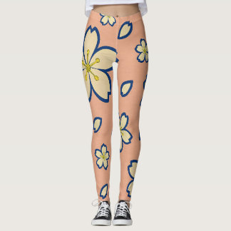 Elegantes Pfirsich-Kimono – Traditionelles Japanis Leggings