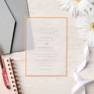 Elegantes Pfirsich-Monogramm Moderne Hochzeit