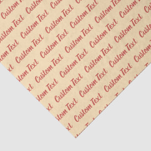Elegantes Pfirsich- und rotes Kursivschrift-Textmu Seidenpapier