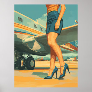 Elegantes Pilotprogramm durch das Jet Poster