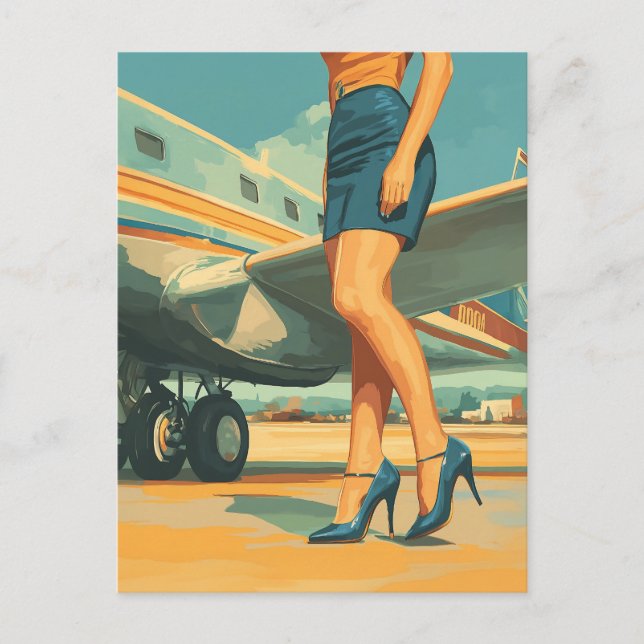 Elegantes Pilotprogramm durch das Jet Postkarte (Vorderseite)