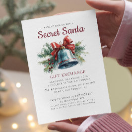 Elegantes Pine and Bell Secret Weihnachten Party Einladung