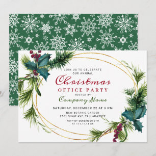 Elegantes Pine Christmas Holiday OFFICE Party Einladung