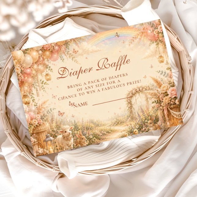 Elegantes Pink Boho-Windel-Raffle Begleitkarte (Von Creator hochgeladen)