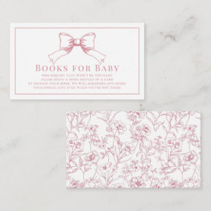 Elegantes Pink Bow Girl Baby Shower Buy Request Begleitkarte