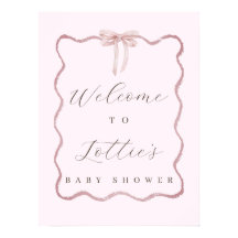 Elegantes Pink Bow Girl Babydusche Begrüßungszeich