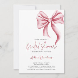 Elegantes Pink Bow Girly Brautparty Party Einladung