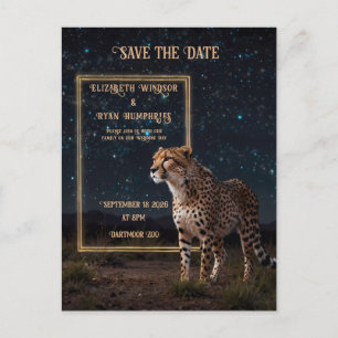 Elegantes Pink Cheetah Wedding Einladung Foto Postkarte