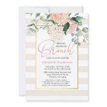 Elegantes Pink Floral Hydrangea Brautparty Brunch