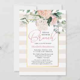 Elegantes Pink Floral Hydrangea Brautparty Brunch Einladung
