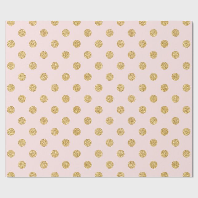 Elegantes Pink-Gold-Glitzer-Polka-Dots-Muster Geschenkpapier (Flach)