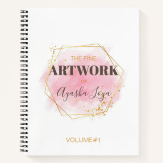 Elegantes Pink Gold Personalisiert Artist Sketchbo Notizbuch