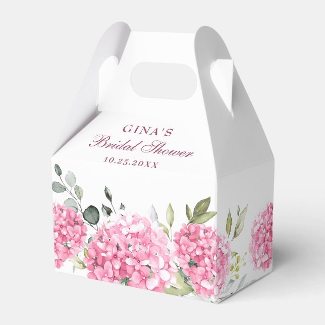 Elegantes Pink Hydrangea Eukalyptus-Brautparty Geschenkschachtel (Vorderseite)