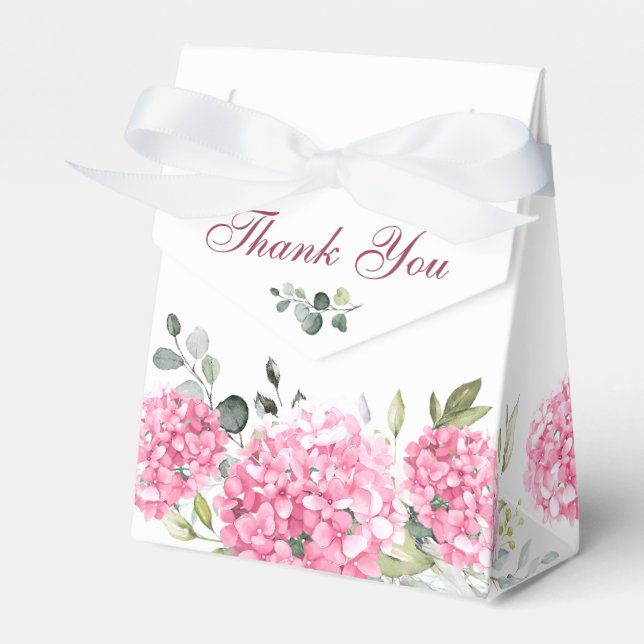Elegantes Pink Hydrangea Eukalyptus-Brautparty Geschenkschachtel (Vorderseite)