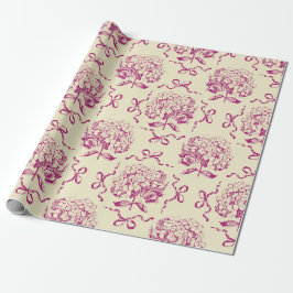Elegantes Pink-Hydrangea-Muster Geschenkpapier