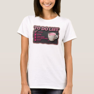 Elegantes Pink KAFFEE ARBEIT TRUE CRIME Visualdesi T-Shirt